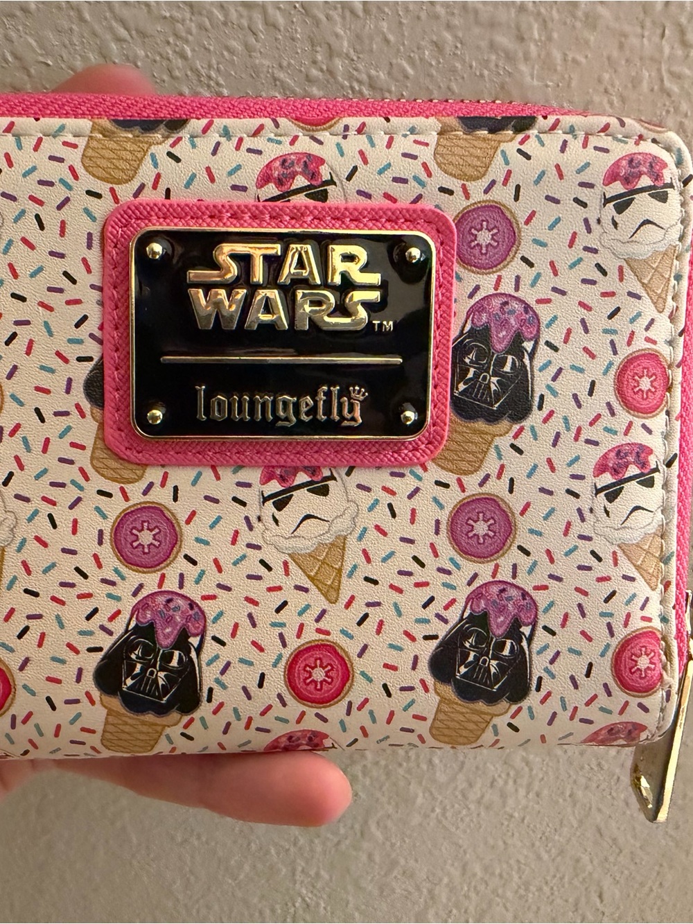 Loungefly Star Wars Kids Cream Pink Sprinkles Ice Cream Wallet